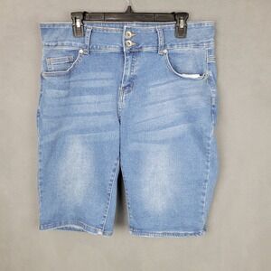 Sandpiper Jean Shorts Womens 16 Blue Denim Cotton Stretch Medium‎ Wash Outdoor